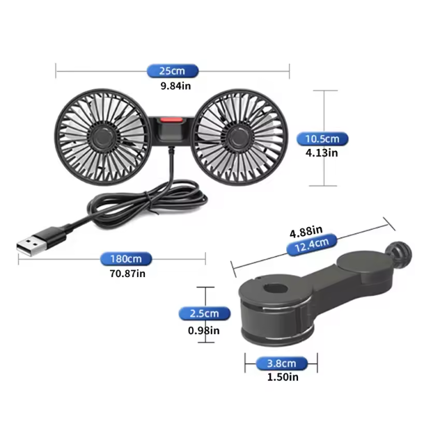 Adjustable Car Backseat Fan